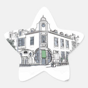 Pegatina En Forma De Estrella calle del casco antiguo