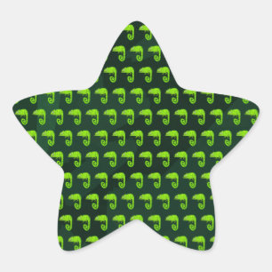 Pegatina En Forma De Estrella Camaleón lindo verde