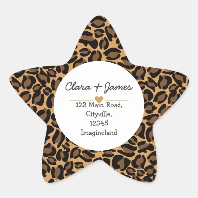 Pegatina En Forma De Estrella Cambio de dirección nueva dirección Leopard Print (Anverso)