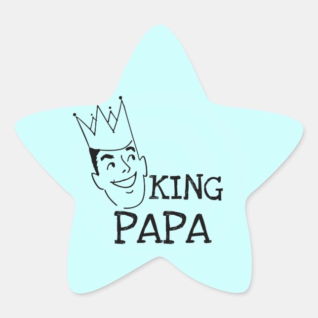 Pegatina En Forma De Estrella Camisetas y regalos de King Papa (Anverso)