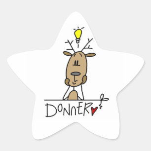 Pegatina En Forma De Estrella Camisetas y regalos de Navidad del reno Donner