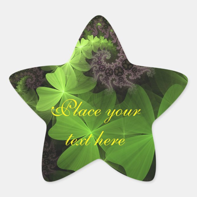 Pegatina En Forma De Estrella Campo St Patrick Shamrock (Anverso)