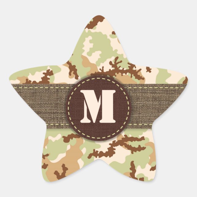 Pegatina En Forma De Estrella Camuflaje del desierto (Anverso)