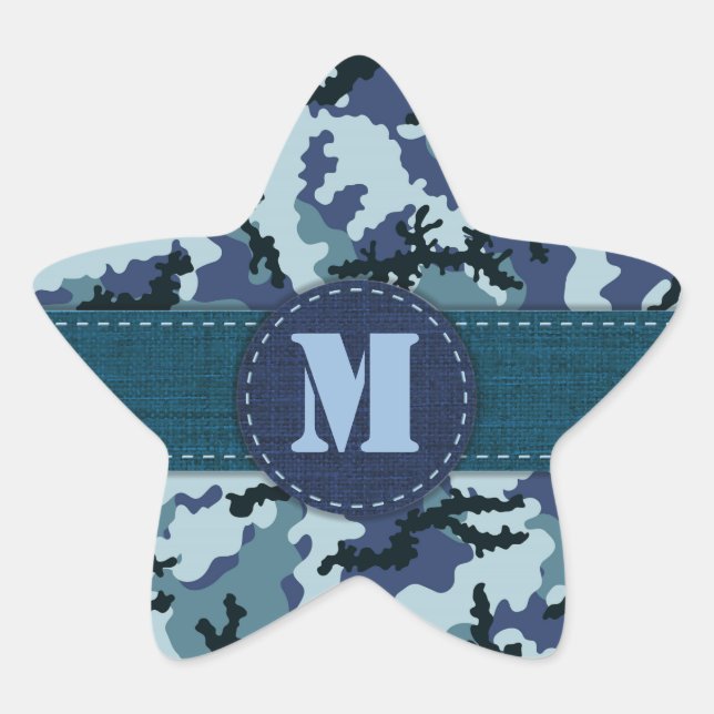 Pegatina En Forma De Estrella Camuflaje naval (Anverso)