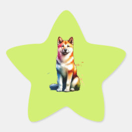 Pegatina En Forma De Estrella Canaan Dog