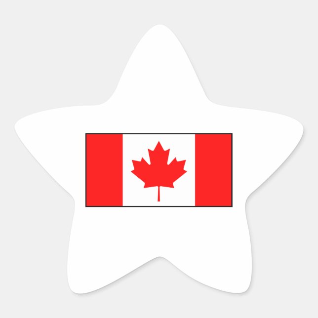 Pegatina En Forma De Estrella Canadá - Bandera canadiense (Anverso)