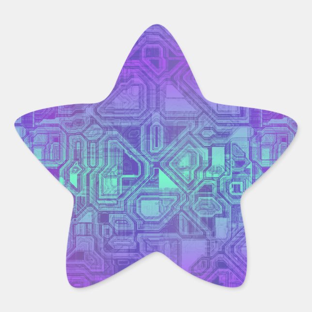 Pegatina En Forma De Estrella candy circuits - berry blue : (Anverso)