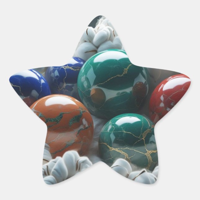 Pegatina En Forma De Estrella Canicas en algodón (Anverso)