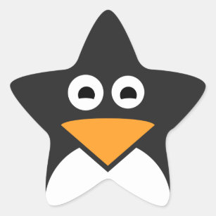 Pegatina En Forma De Estrella Cara del pingüino