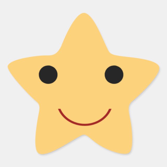 Pegatina En Forma De Estrella Cara feliz (Anverso)