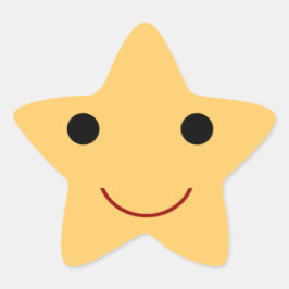 Pegatina En Forma De Estrella Cara feliz