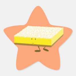 Pegatina En Forma De Estrella Carácter sonriente de la barra del limón