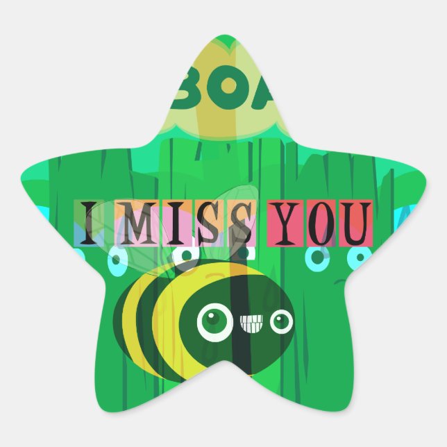 Pegatina En Forma De Estrella Cariño, Te Extraño Tanto (Anverso)