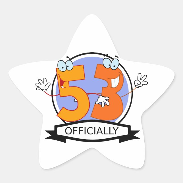 Pegatina En Forma De Estrella Cartel oficial de 53 cumpleaños (Anverso)