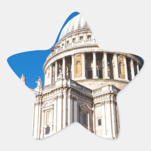 Pegatina En Forma De Estrella Catedral de San Pablo de Londres con cielo azul