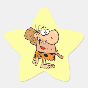 Pegatina En Forma De Estrella cavernícola personalizado con club