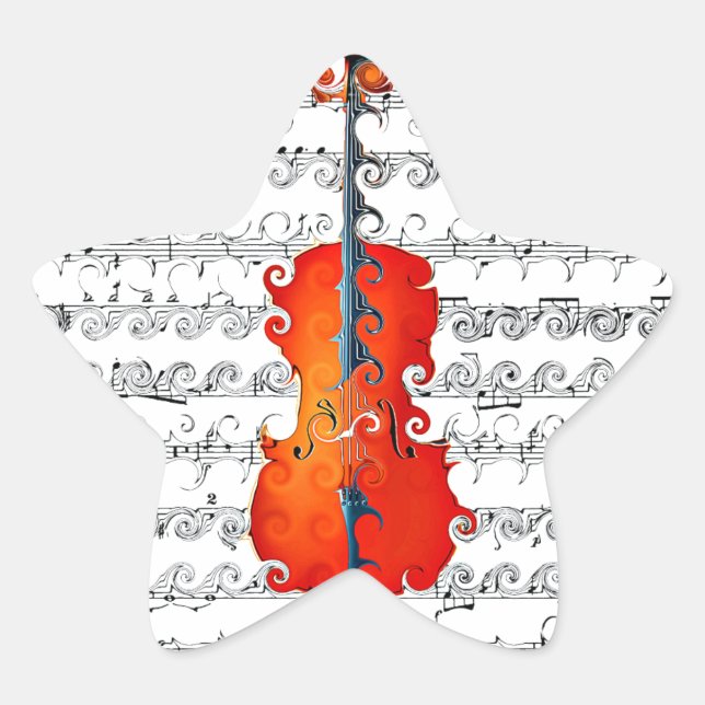 Pegatina En Forma De Estrella ¡Cello y yo rocamos! (Anverso)