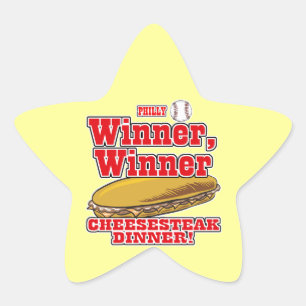 Pegatina En Forma De Estrella Cena de Cheesesteak Ganador de Béisbol de Filadelf
