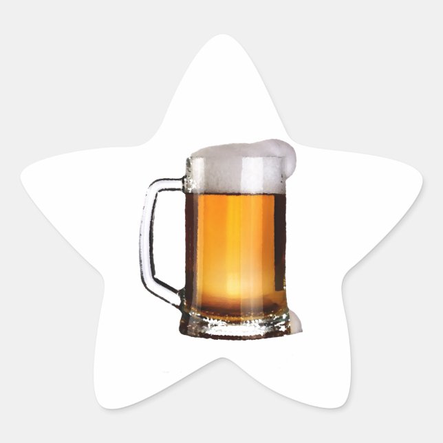Pegatina En Forma De Estrella Cerveza (Anverso)