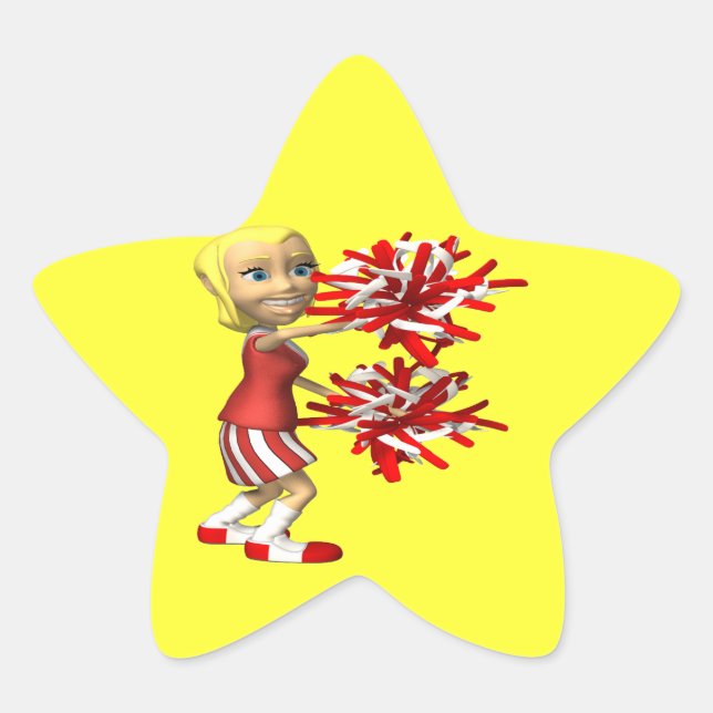 Pegatina En Forma De Estrella Cheerman (Anverso)