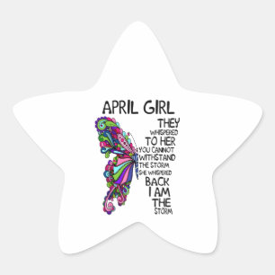 Pegatina En Forma De Estrella Chica De Abril, Ella Se Susurró De Nuevo Que Soy T