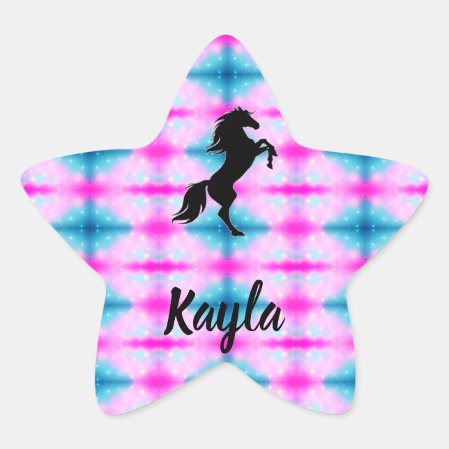 Pegatina En Forma De Estrella Chica de caballos (Anverso)