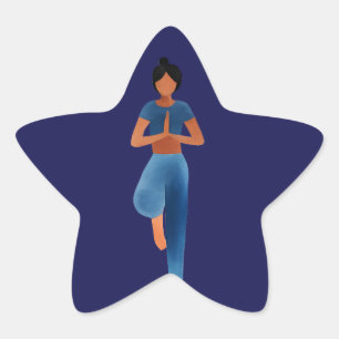 Pegatina En Forma De Estrella Chica yoga, arte yoga