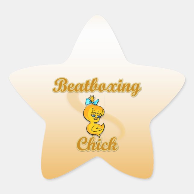 Pegatina En Forma De Estrella Chick de Beatboxing (Anverso)
