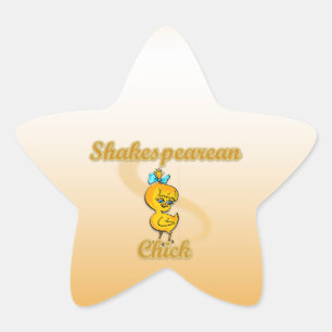 Pegatina En Forma De Estrella Chick shakespeareano