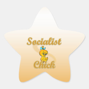 Pegatina En Forma De Estrella Chick socialista