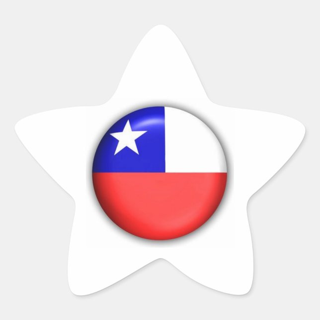 Pegatina En Forma De Estrella Chile Estrella 3 (Anverso)