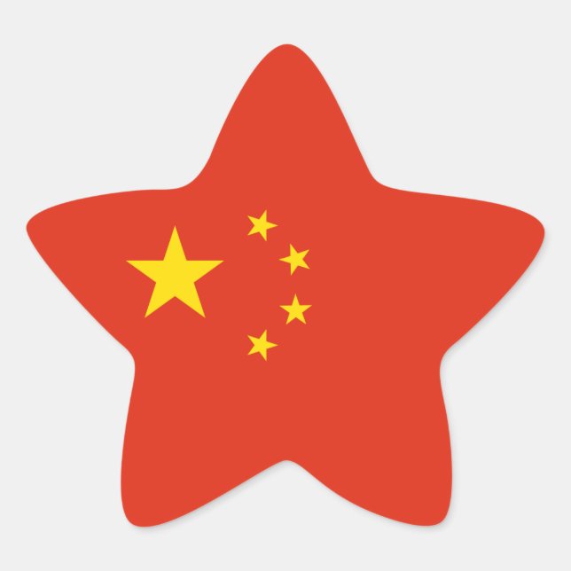 Pegatina En Forma De Estrella China - Bandera china (Anverso)