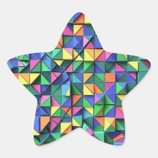 Pegatina En Forma De Estrella Chromatic Fracture (Anverso)