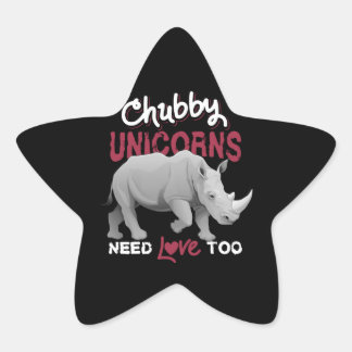 Pegatina En Forma De Estrella Chubby Unicornios Necesitan Amor Para Los Amantes