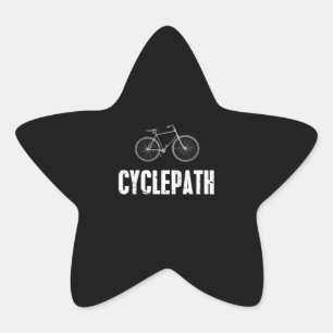 Pegatina En Forma De Estrella ciclistas ciclistas de montaña divertidos en ruta