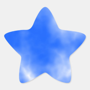 Pegatina En Forma De Estrella Cielo azul con nubes blancas.