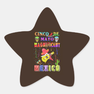 Pegatina En Forma De Estrella Cinco de Mayo México magnífico