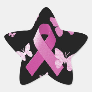 Pegatina En Forma De Estrella Cinta de sensibilización rosa