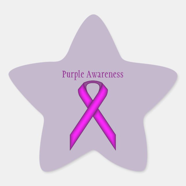 Pegatina En Forma De Estrella Cinta Purple Standard de Kenneth Yoncich (Anverso)