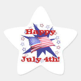 Pegatina En Forma De Estrella Círculo estrella del Día de la Independencia