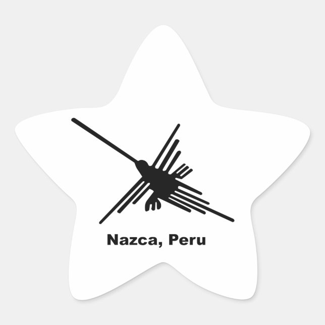 Pegatina En Forma De Estrella Colibrí Nazca, Perú (Anverso)