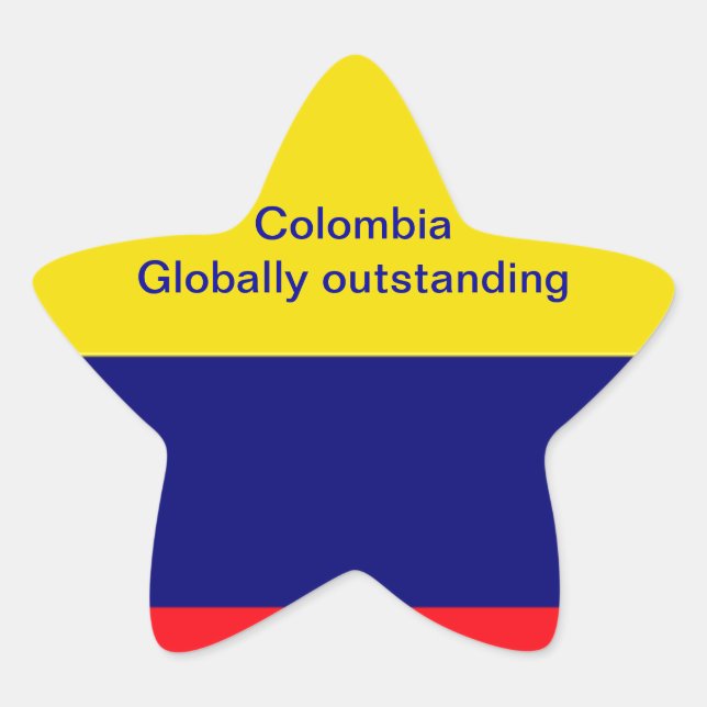 Pegatina En Forma De Estrella Colombia (Anverso)
