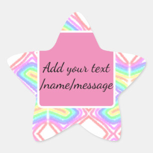 Pegatina En Forma De Estrella Color del agua del arcoiris añadir nombre mensaje