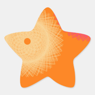 Pegatina En Forma De Estrella color naranja y rosa pop