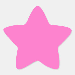 Pegatina En Forma De Estrella Color sólido neón rosado   Clásica