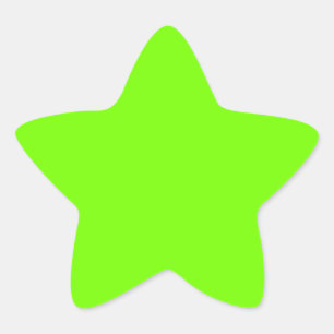 Pegatina En Forma De Estrella color sólido verde fluorescente
