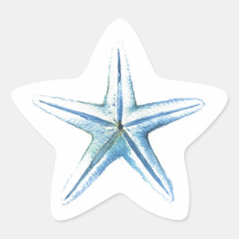 Pegatina En Forma De Estrella Colores de agua azules Starfish Marcas costeras