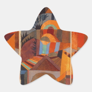 Pegatina En Forma De Estrella Colorido Resumen Cubismo Klee Temple Gardens