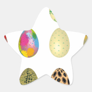 Pegatina En Forma De Estrella coloridos huevos de Pascua