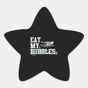 Pegatina En Forma De Estrella Coma Mis Burbujas Graciosa Natación Regalo Nadador